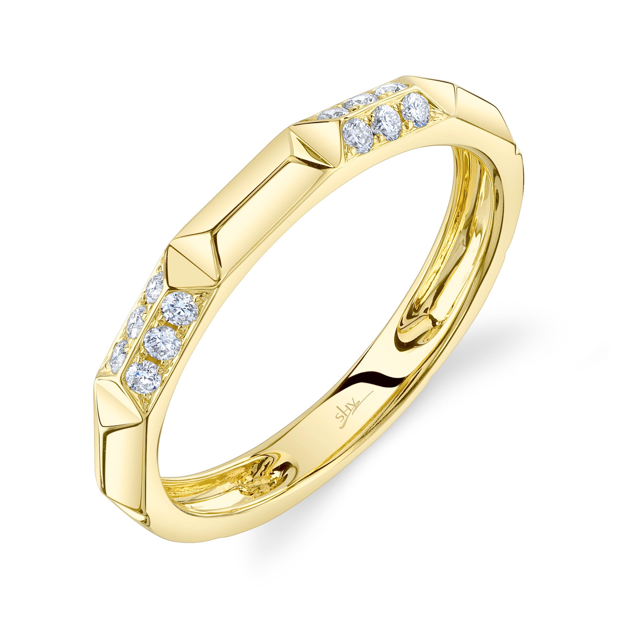 0.13CT 14K Y/G DIAMOND GEO CUT BAND