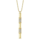 0.17CT 14K Y/G DIAMOND GEO CUT NECKLACE