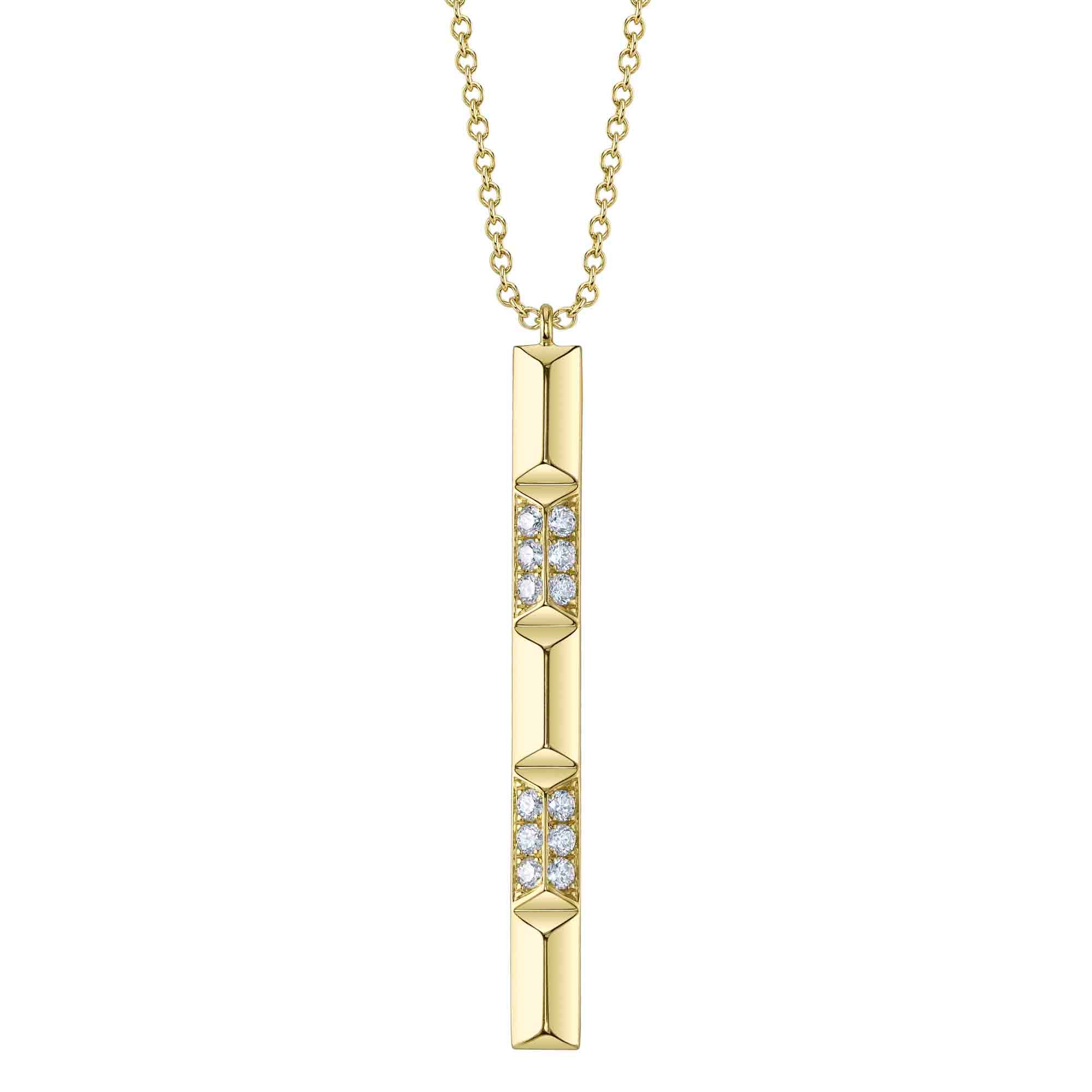 0.17CT 14K Y/G DIAMOND GEO CUT NECKLACE