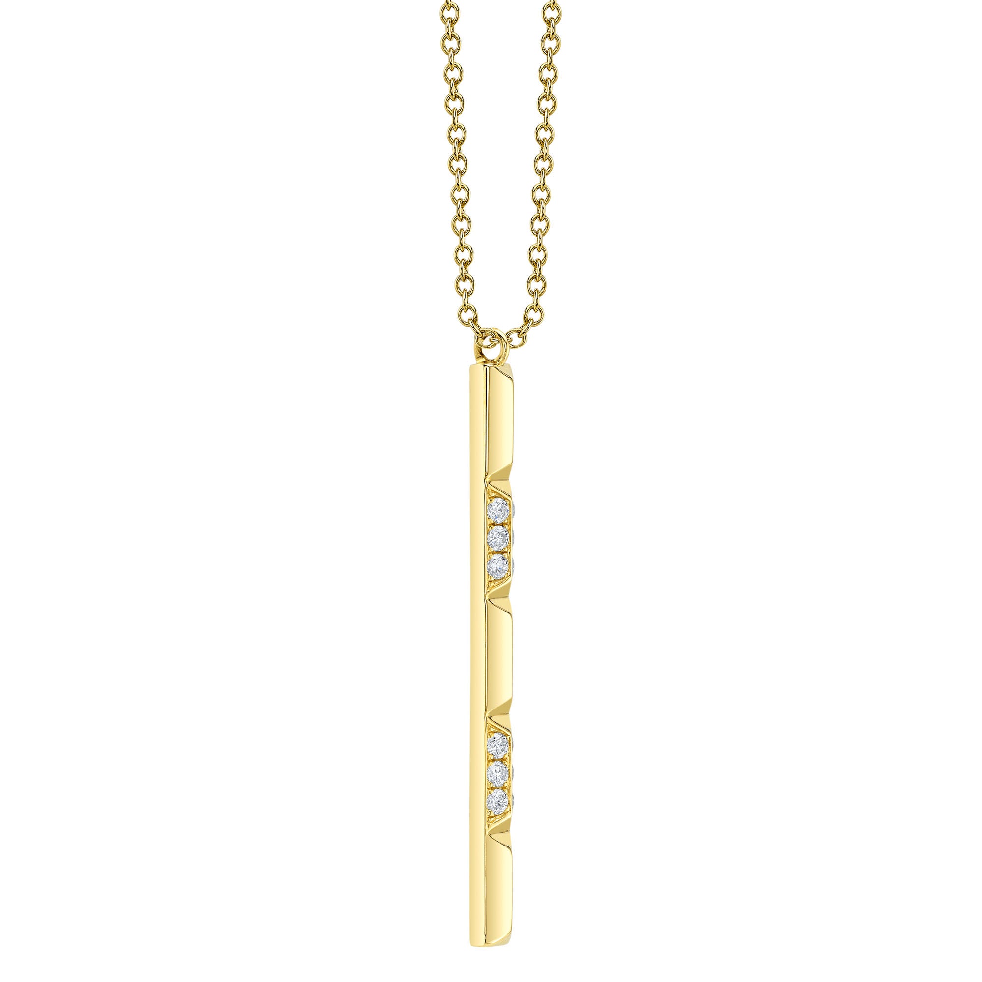 0.17CT 14K Y/G DIAMOND GEO CUT NECKLACE