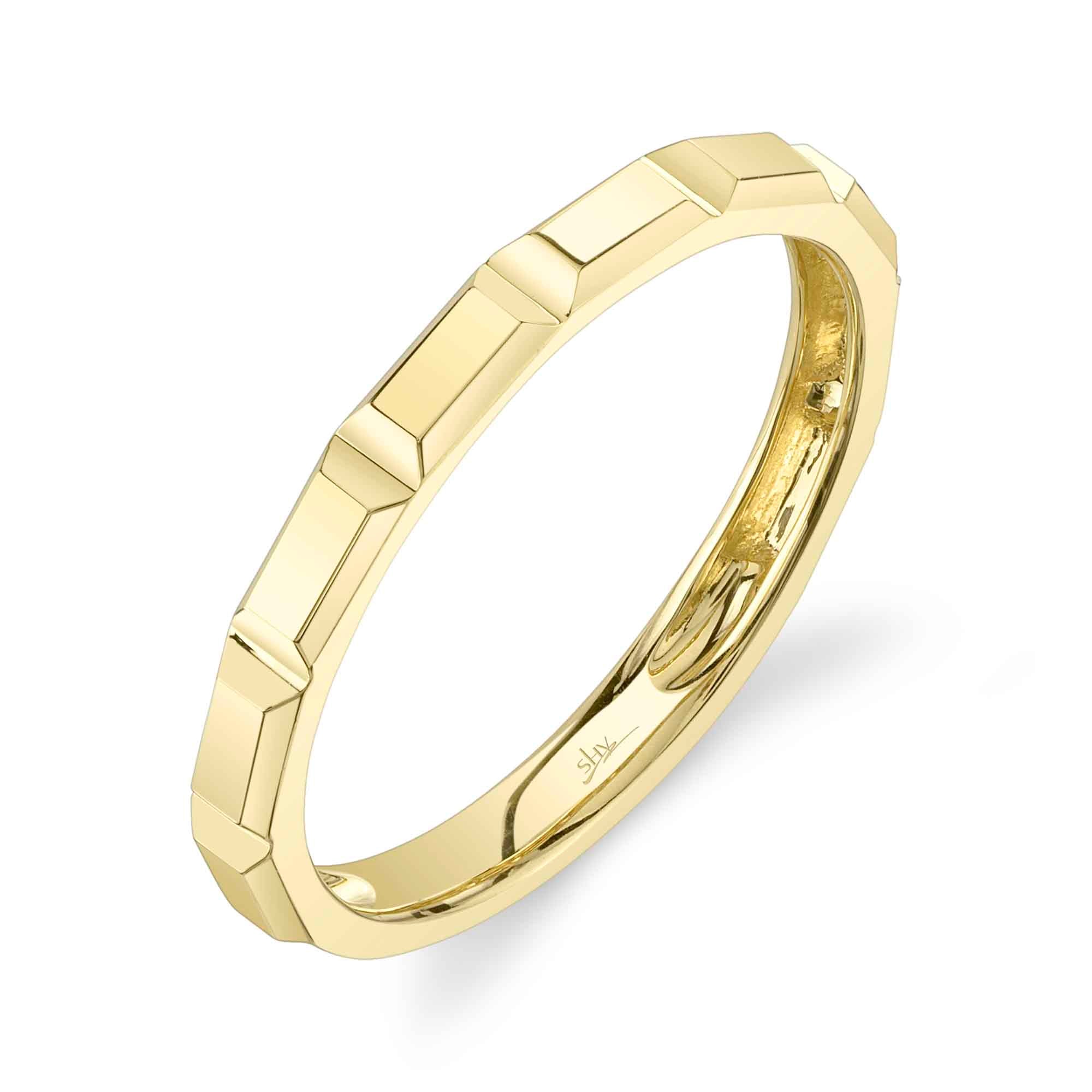 14K Y/G GEO CUT BAND