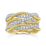 0.62CT 14K Y/G DIAMOND TWISTED RING