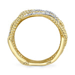 0.62CT 14K Y/G DIAMOND TWISTED RING
