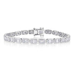 1.53CT 14K W/G DIAMOND BAGUETTE TENNIS BRACELET