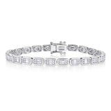 1.53CT 14K W/G DIAMOND BAGUETTE TENNIS BRACELET