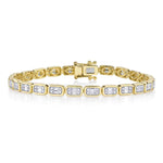 1.53CT 14K Y/G DIAMOND BAGUETTE TENNIS BRACELET