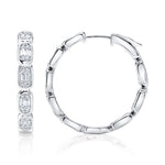 0.90CT 14K W/G DIAMOND BAGUETTE HOOP EARRING