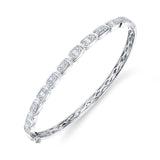 0.65CT 14K W/G DIAMOND BAGUETTE BANGLE