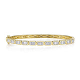 0.65CT 14K Y/G DIAMOND BAGUETTE BANGLE