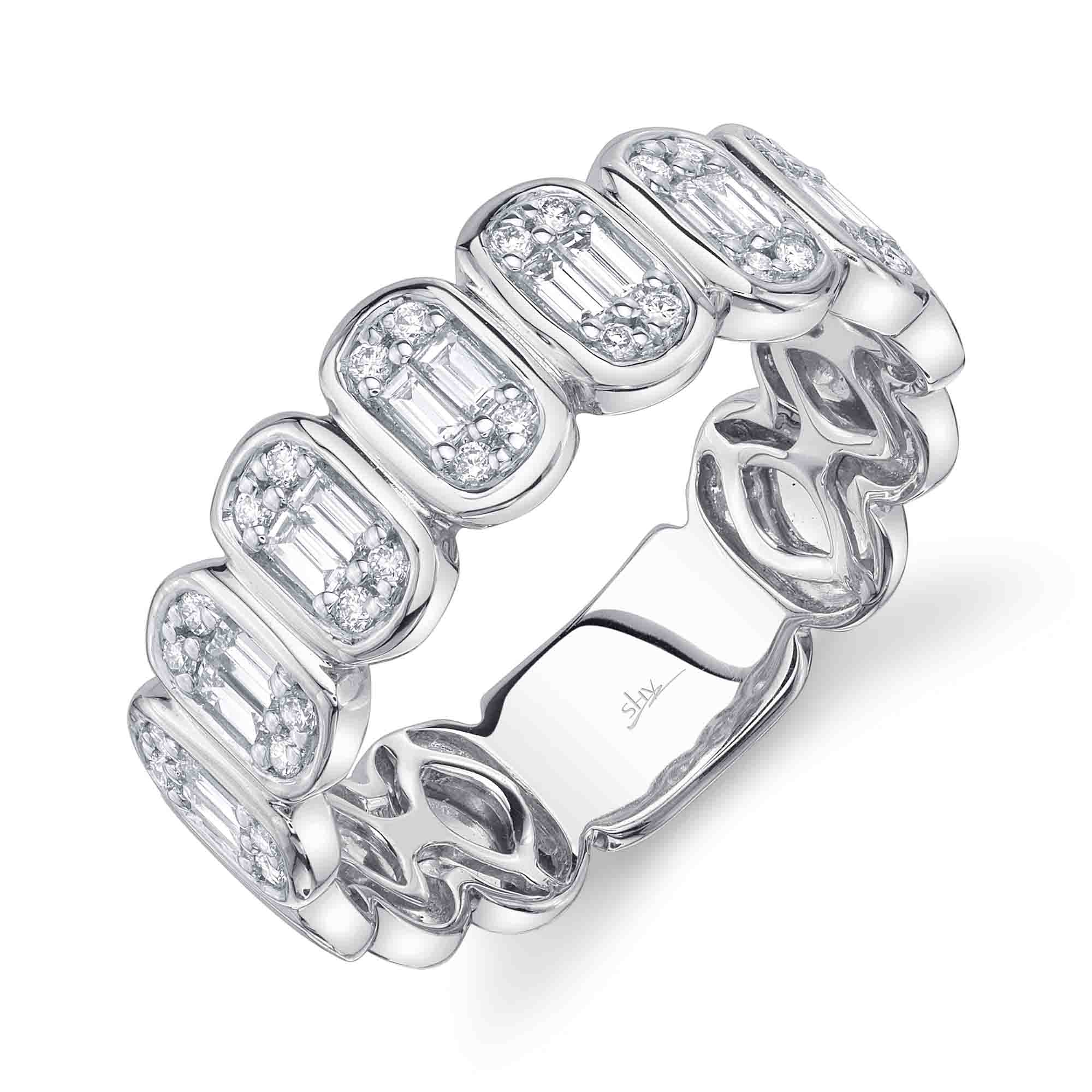 0.50CT 14K W/G DIAMOND BAGUETTE BAND