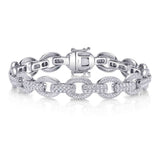 3.82CT 14K W/G DIAMOND LINK BRACELET