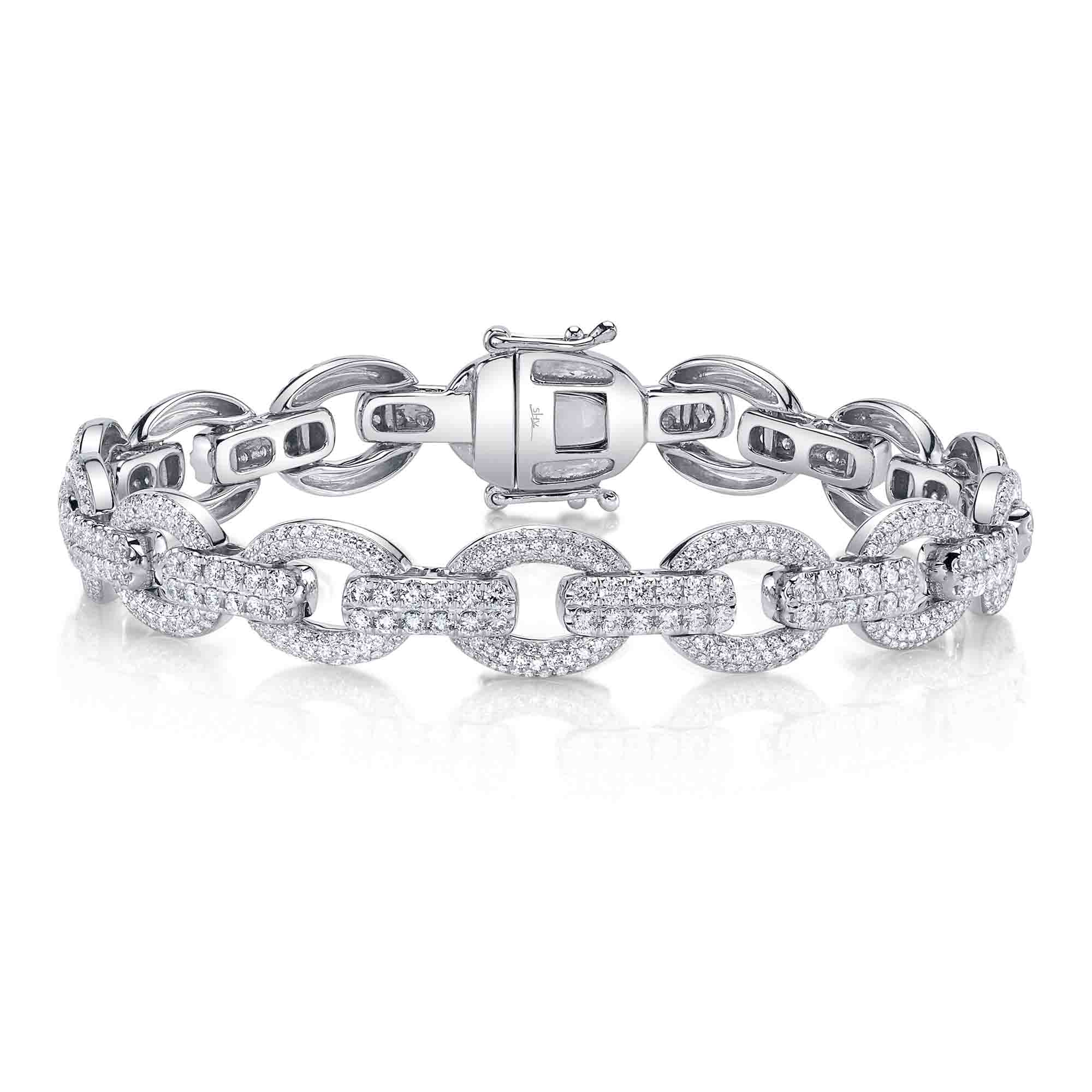 3.82CT 14K W/G DIAMOND LINK BRACELET