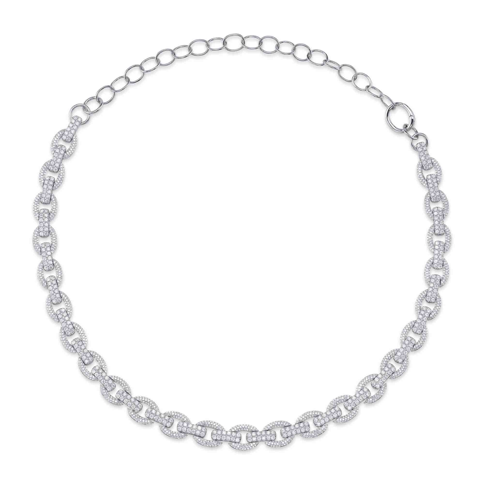 6.77CT 14K W/G DIAMOND LINK NECKLACE
