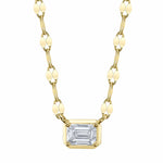 0.20CT 14K Y/G DIAMOND EMERALD SPARKLE CHAIN NECKLACE
