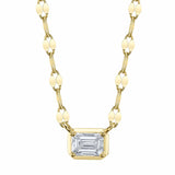 0.20CT 14K Y/G DIAMOND EMERALD SPARKLE CHAIN NECKLACE