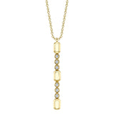 0.09CT 14K Y/G DIAMOND BEZEL GEO CUT LARIAT NECKLACE