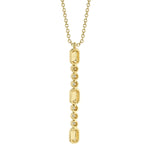 0.09CT 14K Y/G DIAMOND BEZEL GEO CUT LARIAT NECKLACE