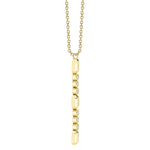 0.09CT 14K Y/G DIAMOND BEZEL GEO CUT LARIAT NECKLACE