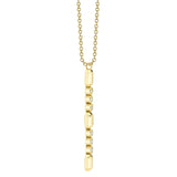 0.09CT 14K Y/G DIAMOND BEZEL GEO CUT LARIAT NECKLACE