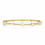 0.30CT 14K Y/G DIAMOND BEZEL GEO CUT BANGLE