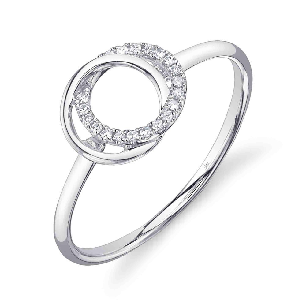 0.07CT 14K W/G DIAMOND LOVE KNOT CIRCLE RING