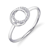 0.07CT 14K W/G DIAMOND LOVE KNOT CIRCLE RING
