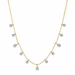 0.64CT 14K2T Y/W DIAMOND FACETED BALL CHAIN NECKLACE