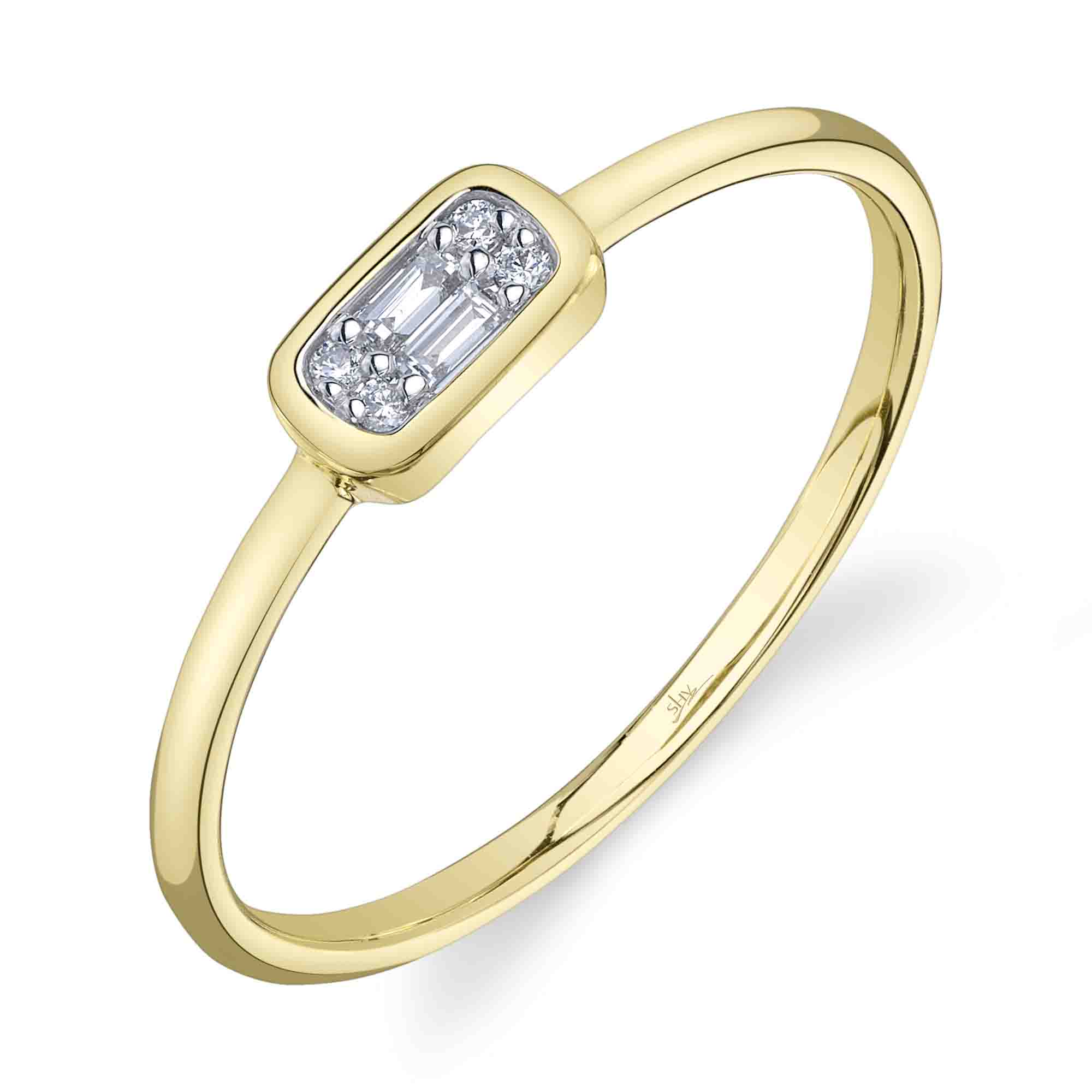 0.07CT 14K Y/G DIAMOND BAGUETTE RING