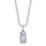 0.07CT 14K W/G DIAMOND BAGUETTE NECKLACE