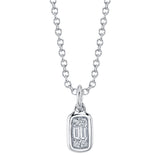 0.07CT 14K W/G DIAMOND BAGUETTE NECKLACE