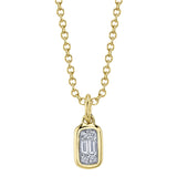 0.07CT 14K Y/G DIAMOND BAGUETTE NECKLACE