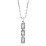 0.14CT 14K W/G DIAMOND BAGUETTE NECKLACE