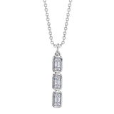 0.14CT 14K W/G DIAMOND BAGUETTE NECKLACE