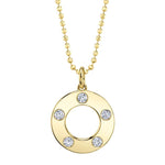 0.24CT 14K Y/G DIAMOND CIRCLE FACETED BALL CHAIN NECKLACE
