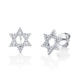 0.16CT 14K W/G DIAMOND STAR OF DAVID STUD EARRING