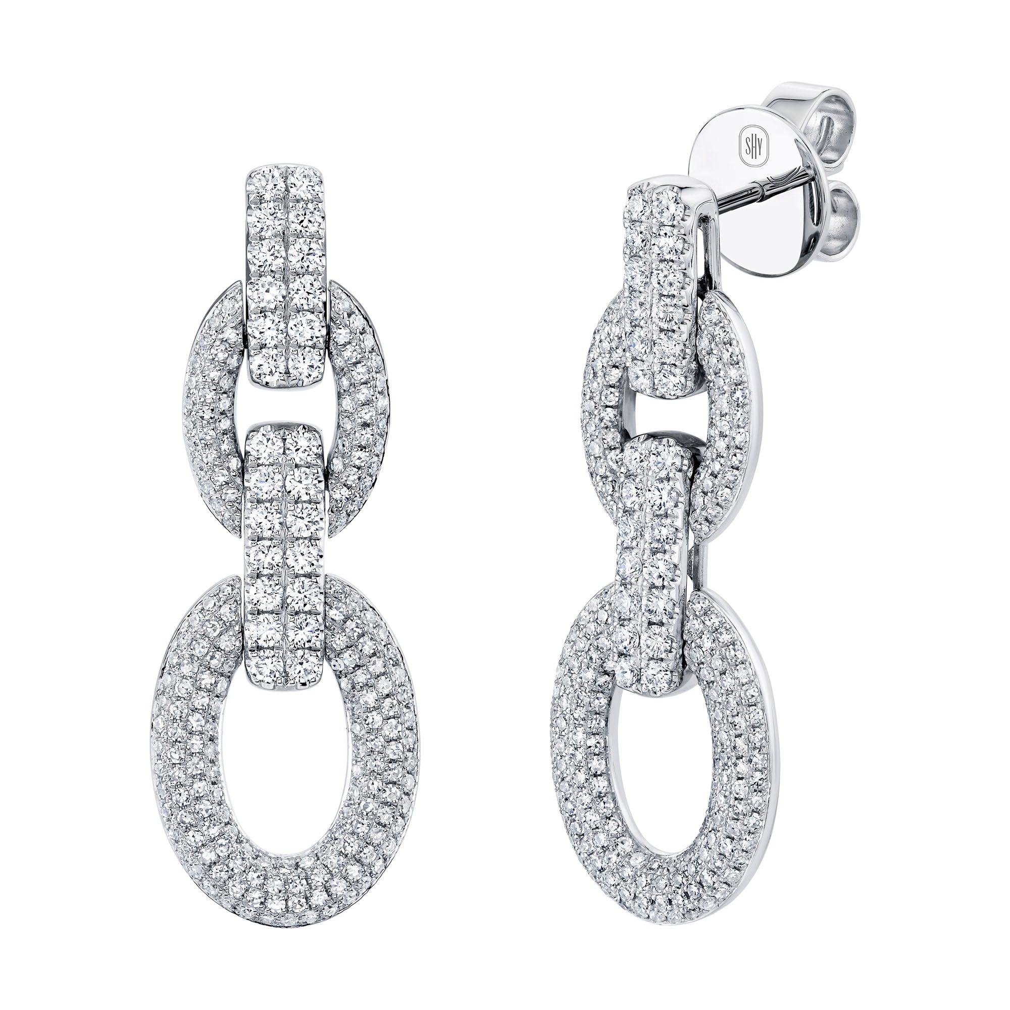 1.44CT 14K W/G DIAMOND LINK EARRING