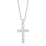 0.30CT 14K W/G DIAMOND BAGUETTE CROSS NECKLACE