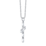 0.30CT 14K W/G DIAMOND BAGUETTE CROSS NECKLACE