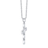 0.30CT 14K W/G DIAMOND BAGUETTE CROSS NECKLACE