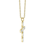 0.30CT 14K Y/G DIAMOND BAGUETTE CROSS NECKLACE