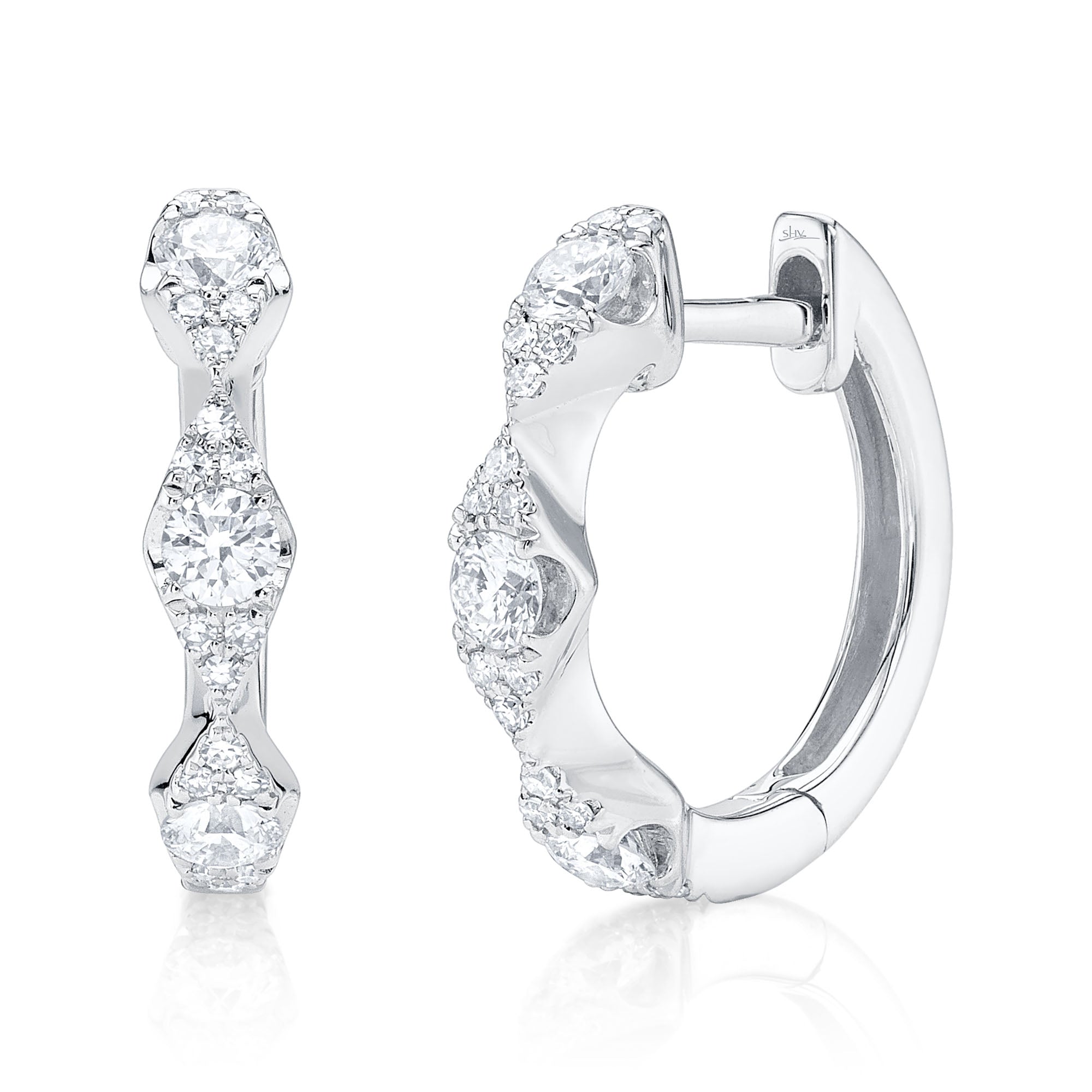 0.39CT 14K W/G DIAMOND HUGGIE EARRING