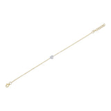 0.04CT 14K2T Y/W DIAMOND PAVE HEART BRACELET