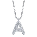0.09CT 14K W/G DIAMOND PAVE NECKLACE - INITIAL A