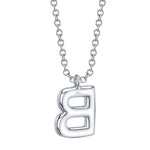 0.11CT 14K W/G DIAMOND PAVE NECKLACE - INITIAL B