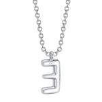 0.07CT 14K W/G DIAMOND PAVE NECKLACE - INITIAL E
