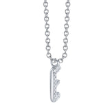 0.07CT 14K W/G DIAMOND PAVE NECKLACE - INITIAL E