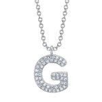 0.10CT 14K W/G DIAMOND PAVE NECKLACE - INITIAL G