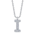 0.06CT 14K W/G DIAMOND PAVE NECKLACE - INITIAL I