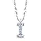0.06CT 14K W/G DIAMOND PAVE NECKLACE - INITIAL I