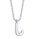 0.06CT 14K W/G DIAMOND PAVE NECKLACE - INITIAL J